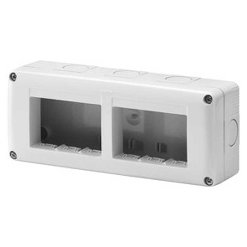 Contenitore orizzontale 6 posti -Modulo 3x2 per serie Gewiss System White IP40 Grigio Ral7035 - GW27005