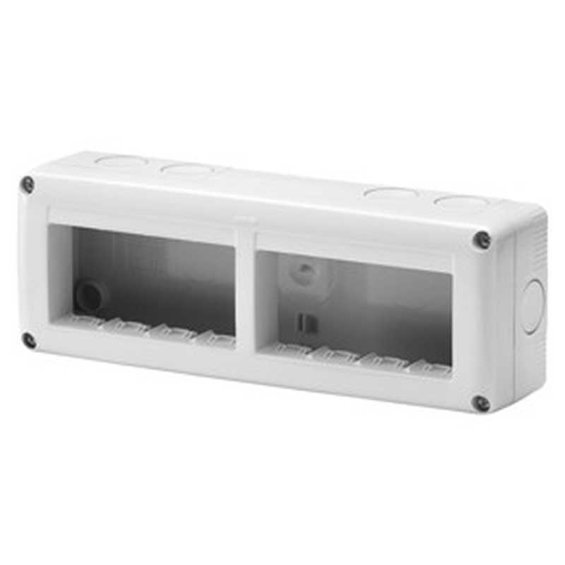 Contenitore orizzontale 8 posti -Modulo 4x2 per serie Gewiss System White IP40 Grigio Ral7035 - GW27006