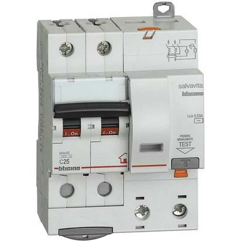 Interruttore Automatico Magnetotermico differenziale 25A Bticino GC8230AC25