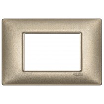 Placca Vimar Plana 3 moduli metallo bronzo metallizzato 14653.70