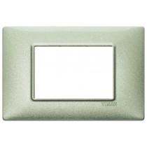 Placca Vimar Plana 3 moduli metallo verde metallizzato codice 14653.72