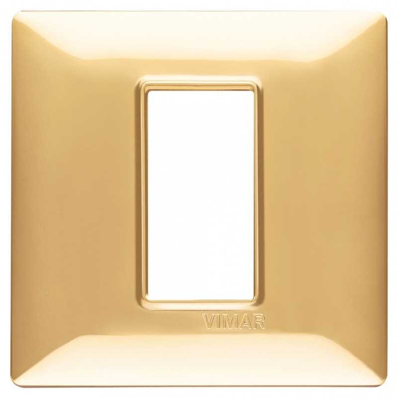 Placca Vimar Plana 1 moduli oro lucido in tecnopolimero 14641.24