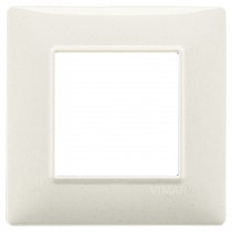 Placca Vimar Plana 2 moduli bianco granito in tecnopolimero 14642.06