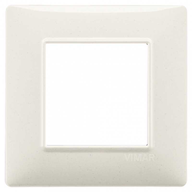 Placca Vimar Plana 2 moduli bianco granito in tecnopolimero 14642.06