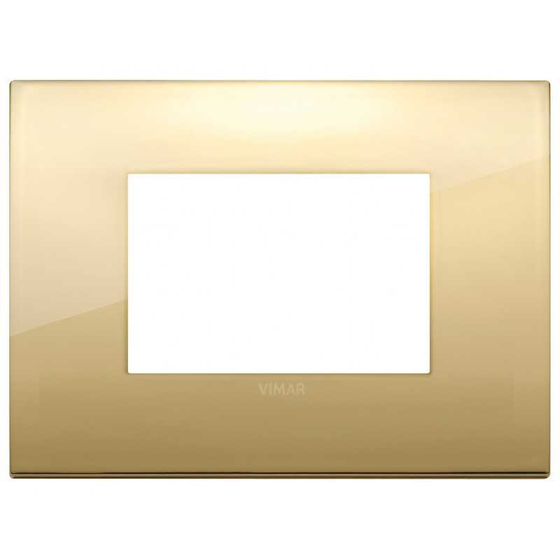 Placca Classic Vimar Arkè  3 moduli metallo oro codice 19653.07