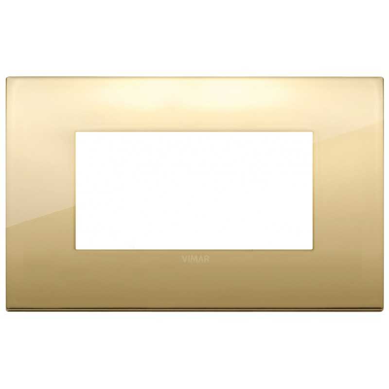 Placca Vimar Arkè Classic 4 moduli oro metallo codice 19654.07