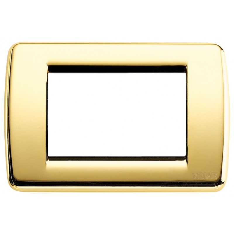 Placca Vimar Idea Rondo' 3 Moduli oro lucido metallo 16753.32