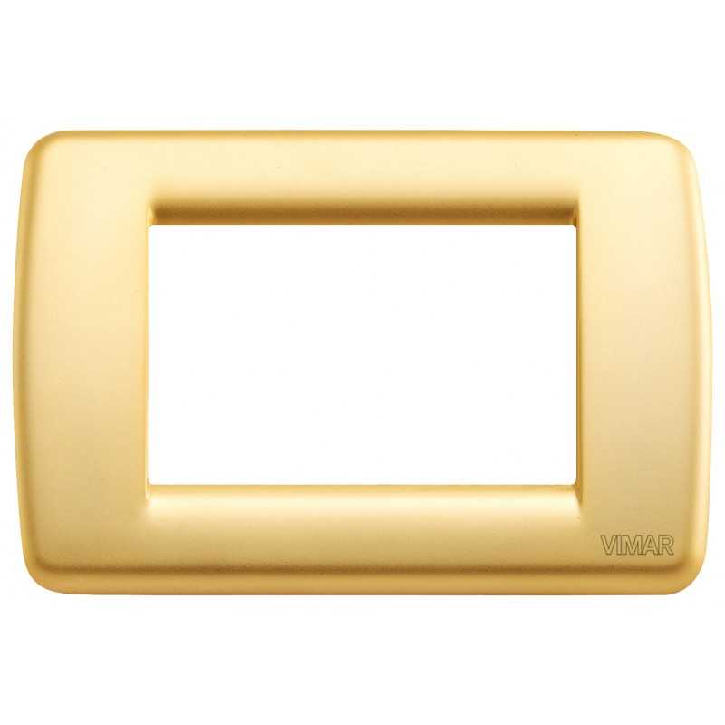 Placca Vimar Idea Rondo' 3 Moduli oro opaco metallo 16753.33