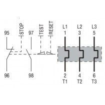 Dimensioni Rele' termico Lovato per protezione motore 17-23 A RF382300