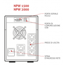 Gruppo di Continuità 2000VA/1200W Inverter per apparecchi elettronici NPW2000 Riello ANPW2K0AA5