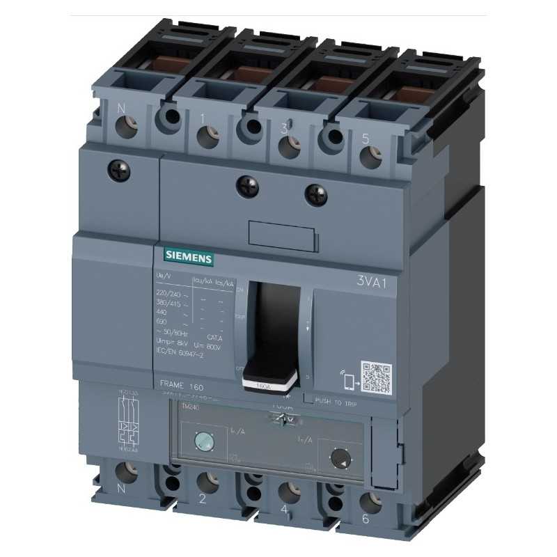 Interruttore automatico scatolato 4 poli 125A 25kA Siemens 3VA11123FF460AA0