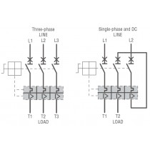 Salvamotore Lovato con regolazione termica 80 - 100A Lovato SM3R9900 dimensioni schema elettrico