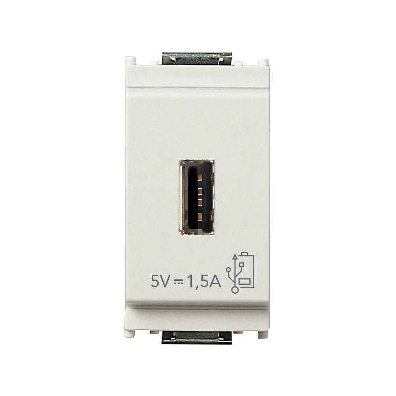 MAPAM SKU 821B DOPPIA PRESA CARICABATTERIA USB 5V 2,0A COMPATIBILE LIVING  BIANCA MAPT1US