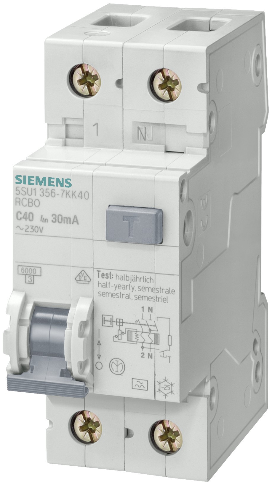 Interruttore Magnetotermico Differenziale 16A 4,5k Siemens 5SU13531KK16