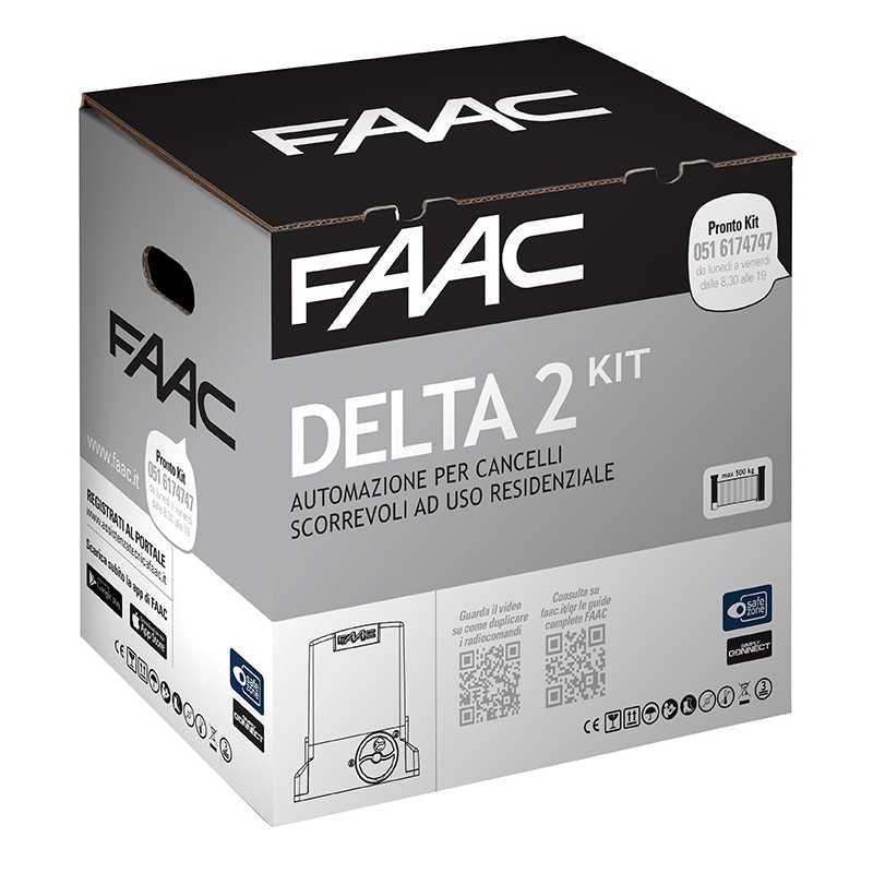Delta2 Faac kit per automazione di cancelli scorrevoli fino a 500Kg