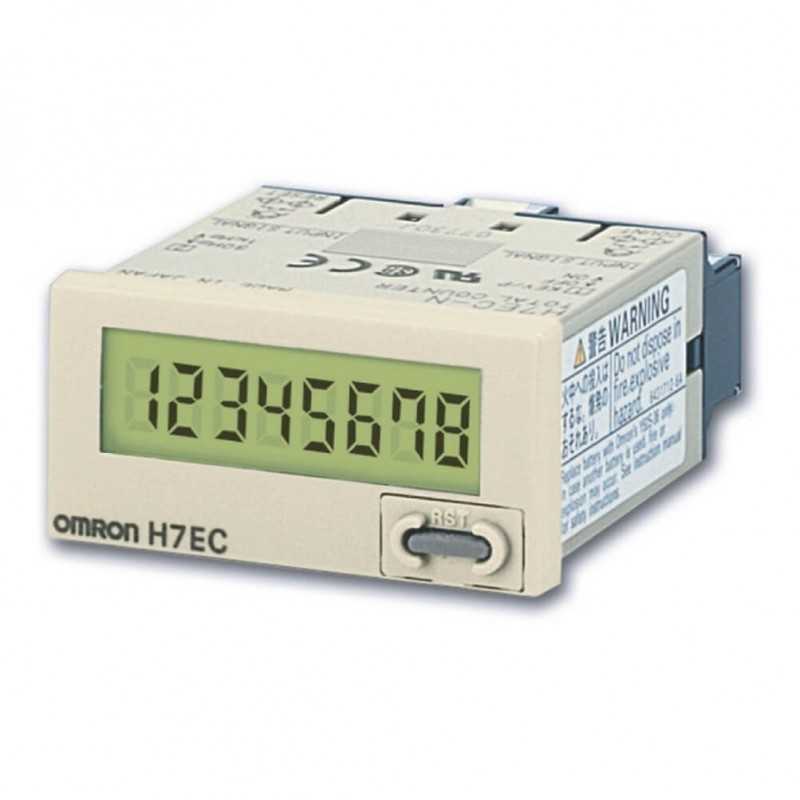 Totalizzatore LCD autoalimentato 8 cifre Omron H7EC-N
