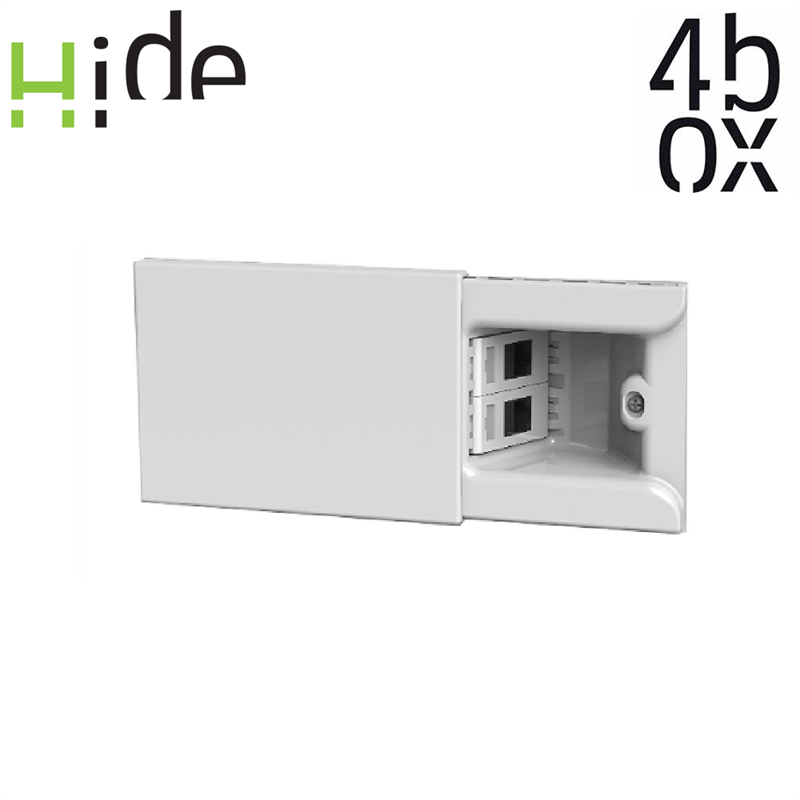 4Box HIDE bianca 3 moduli con 2 prese RJ45 cat 6 UTP integrate 4B.01.004