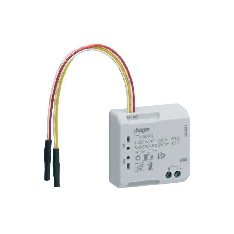 Modulo RF KNX Quicklink incasso 2 In + 1 Out 200 W 230V AC  Hager TRM690G