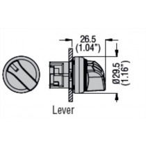 Selettore a pulsante Leva Corta 3 Posizioni Serie Platinum Lovato LPSS131 dimensioni