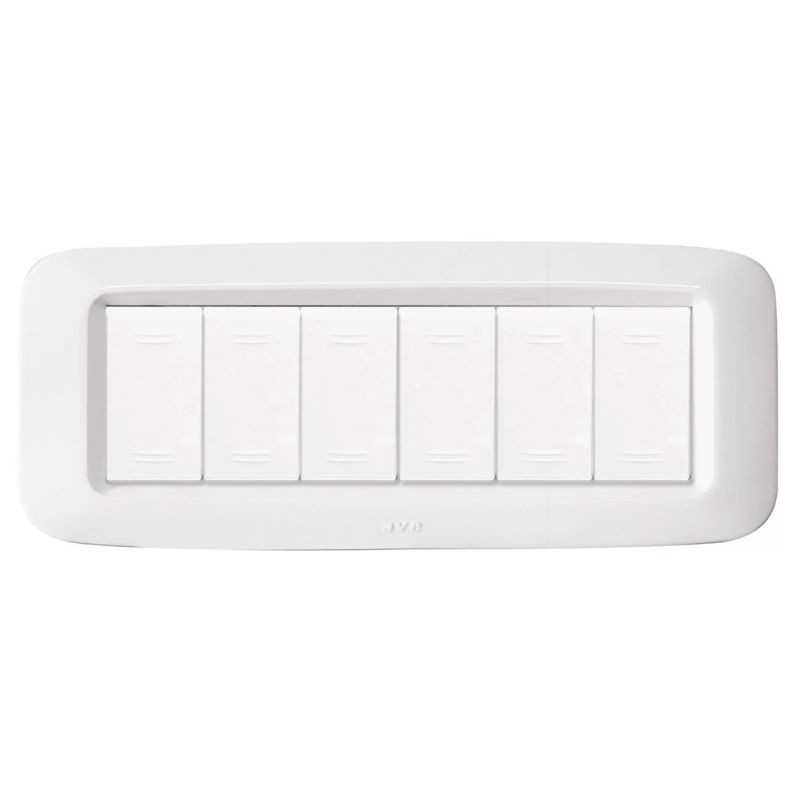 Placca AVE Bianco Banquise (RAL 9016) 6 moduli Yes 45 45PY06BB