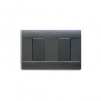 Placca Ave 2 moduli in tecnopolimero sabbiata grigio Noir 45P002GN