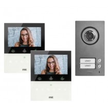 Kit bifamiliare video Mikra2+monitor Wi-Fi VOG5W bianco 2voice Urmet 1784/726