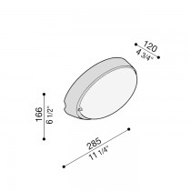 Plafoniera LED Airy ovale 300 IP54 grigio Lombardo LB82122