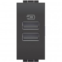 Caricatore USB con due porte tipo A fino a 15W Bticino Living L4191AA