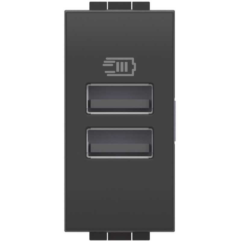 Caricatore USB con due porte tipo A fino a 15W Bticino Living L4191AA