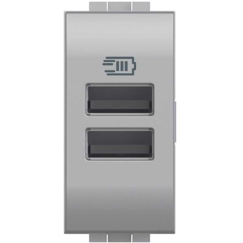 Caricatore USB con due porte tipo A 15W Bticino Light Tech NT4191AA