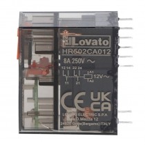 Relè miniaturizzato con indicatore LED 12VAc 8A Lovato HR502CA012