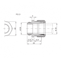 Dimensioni Raccordo tubo cassetta IP66 foro 29 mm per tubo 25 mm Gewiss GW50417