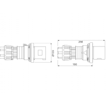 Dimensioni Spina Mobile CEE 3P+N+T 220V 63A IP44 Gewiss GW61018H
