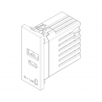 Caricatore USB 2.4A con porte tipo A e C VIMAR Linea Bianca 30292.ACB Laterale