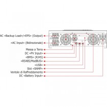 Riferimento collegamenti Inverter hybrid On-Grid Monofase con accumulo 3.6kW EnTrade ENR-H3600