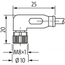 Connettore M8 4 poli femmina 4x0.25mmq curva a 90 gradi Murr Elektronik