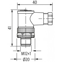 Connettore M12 5 poli Maschio 5x0.75mmq curva a 90 gradi Murr Elektronik