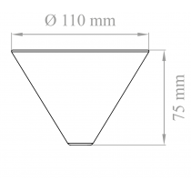 Dimensioni Rosone termoplastico per sospensioni con diametro 110mm Lampo N701/BI