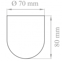 Dimensioni Rosone termoplastico per sospensioni con diametro 70mm Bianco Lampo N702BI
