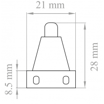Dimensioni Interruttore unipolare mignon Bianco con ghiera Lampo N900BI