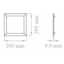 Dimensioni Pannello Led 30x30cm 12W 4000K Bianco in alluminio Lampo PA30/BN