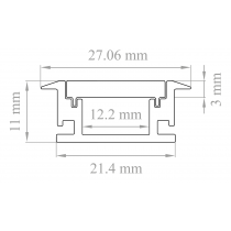 Dimensioni Profilo in alluminio a incasso calpestabile di 2 metri Lampo PR/CAL