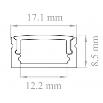 Dimensioni Kit profilo in alluminio superficie di 2 metri per strisce led Lampo PRKITSUP