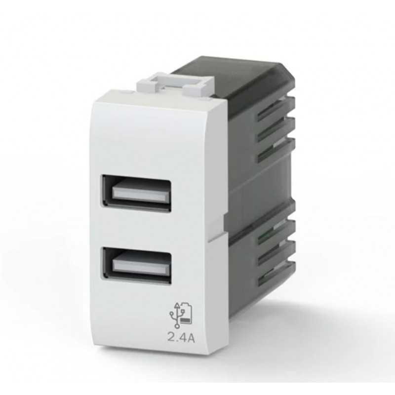 Caricatore USB 2.4 A Tipo A adatto per BTicino Light 4BOX 4B.N.USB.24