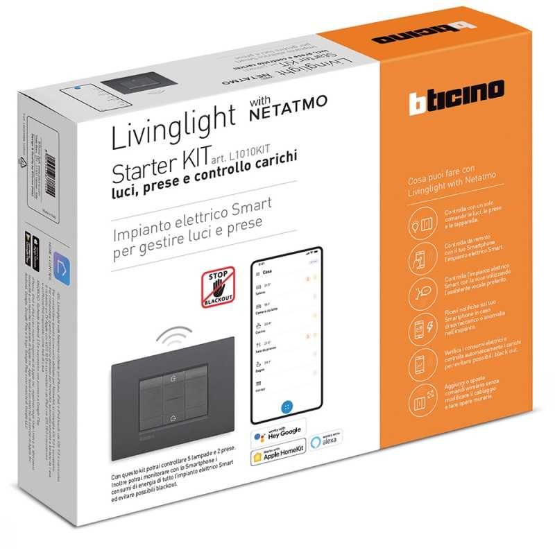 Starter Kit per gestione luci energia e prese Bticino Living L1010PLUSKIT