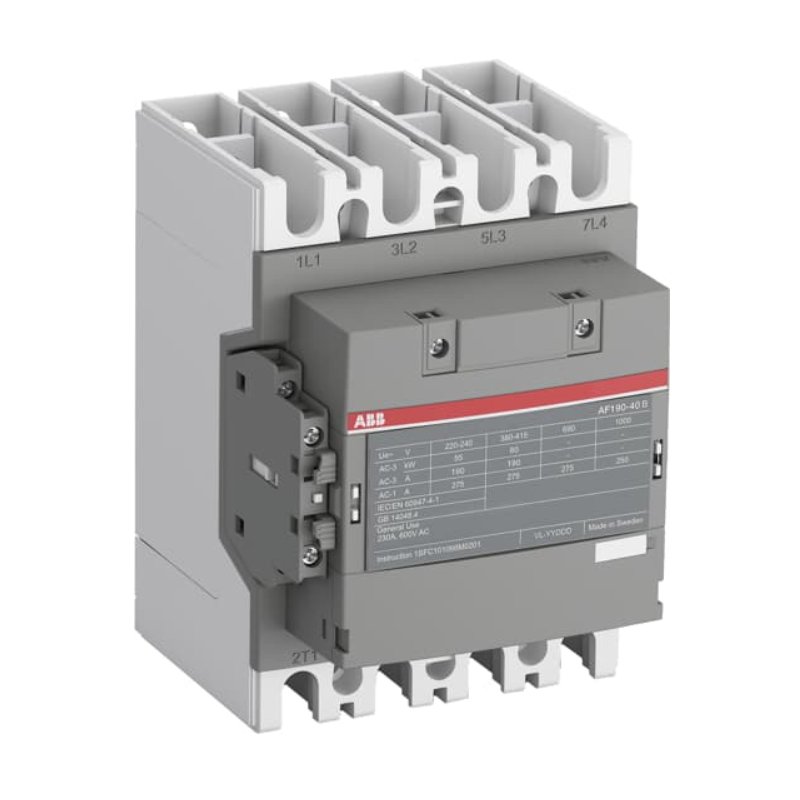 Contattore industriale quadripolare bassa tensione AC1 275A AC3 190A 100-250V AC/DC ABB AF190401113