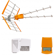 Kit Antenna V Zenit UHF CSG + Amplificatore da palo 3 ingressi EasyF + Alimentatore PicoKom TELEVES 149290
