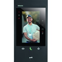 Videocitofono touch LCD 5" WiFi vivavoce 2 fili 300EOS Nero con Alexa integrato BTICINO 344884 frontale