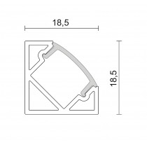 Dimensioni Profilo 40 angolare cover opale 2 metri Ivela K7402-C04-4262
