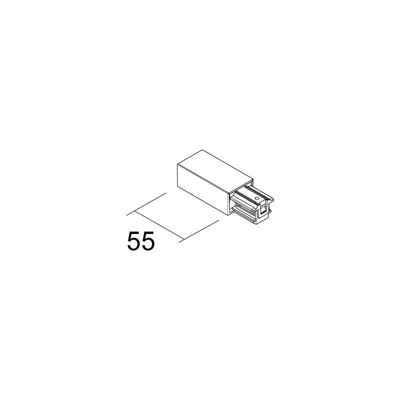 Alimentazione destra 48Vdc per binario quadro Bianco Ivela 6451-10-31